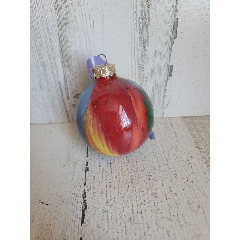 Rainbow paint ball glass ornament Xmas pride unique home decor colorful